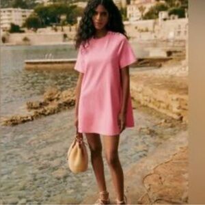 SÉZANE Selena Shirt Dress in Pink